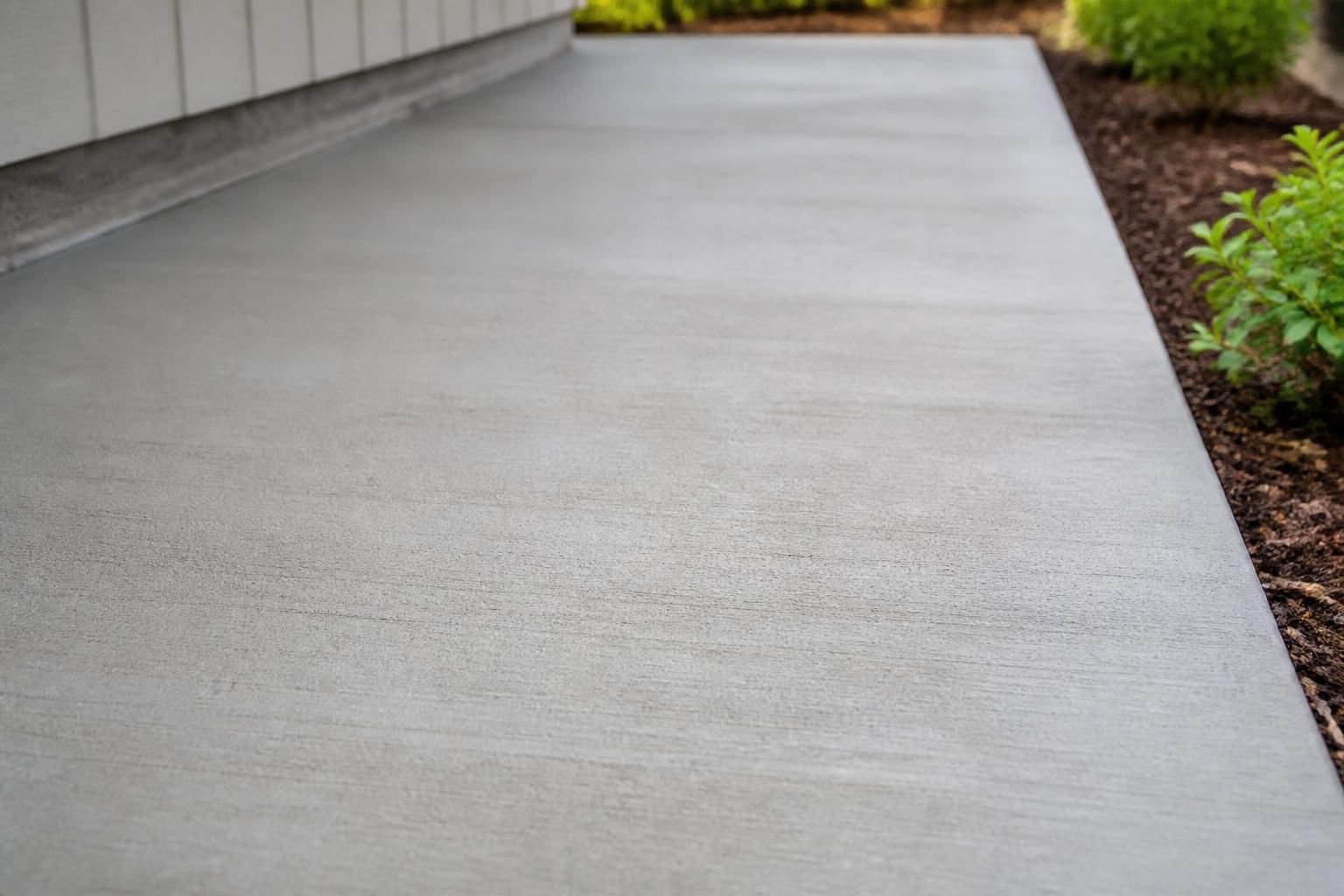 Leveled concrete slab with a smooth finished surface.